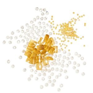 cristalli bianco trasparente e oro