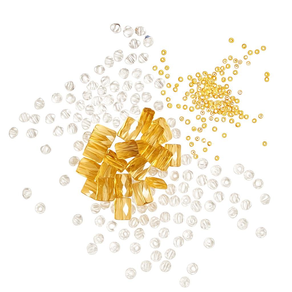 cristalli bianco trasparente e oro