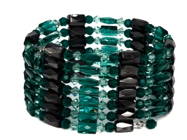Bracciale magnetico nero e verde smeraldo Herba con cristalli Preciosa® MyPulse