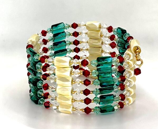 Bracciale magnetico bianco Olimpia con cristalli Preciosa®